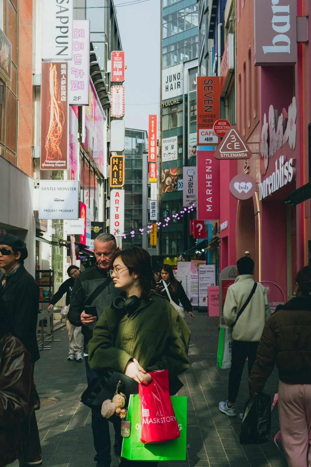 Myeongdong shopping street in Seoul