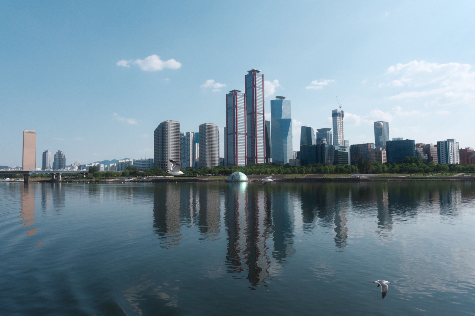 Yeouido skyline and river reflection, Seoul